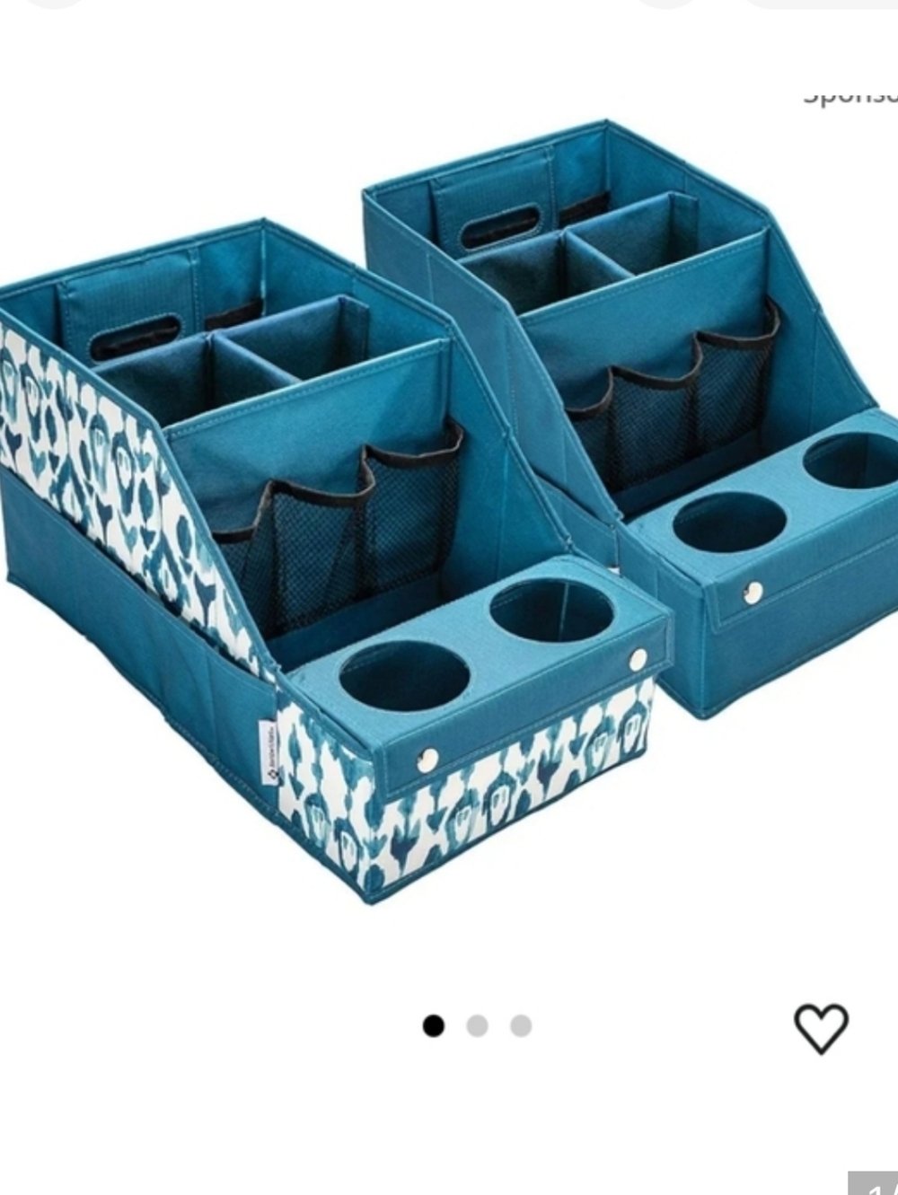 Member's Mark 2pk Car Seat Organizers - Teal/White Pattern